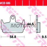 Brzdové destičky -TRW- MCB686, Honda X8R/SZX/XL 50 1977-2002; Kymco Heroism 150 1995-2000; SYM Jet Sport-X 50 2006-2010
