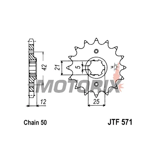 Přední pastorek -JT- JTF571,15, 15 zubů, Yamaha FJ 600 1984-1985, FZ 600 1986-1989, XJ 400 1982, XJ 550 1981-1985, XJ 600 1984-1991, XS 250/400 1982, YX 600 1986-1990