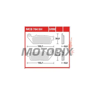 Brzdové destičky -TRW- MCB764SRM, sintrované, Cagiva 900 Cat 900cc, Honda CB1000F, FJS Silver Wing 400/600cc, VFR750F/VFR950F Carat - 400/600/750/900/950/1000cc, 1988-2009