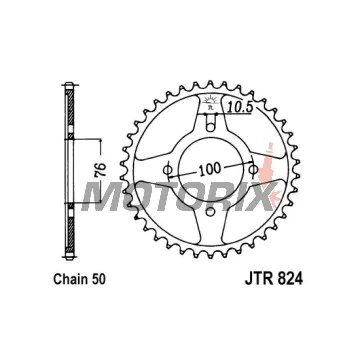 Zadní rozeta -JT- JTR824,46, 46 zubů, ocelový, Suzuki GSX 600 1985-1988, RG (RGV) 500 1986-1989