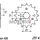 Přední pastorek -JT- JTF418,15, 15 zubů, Kawasaki KE 100 1979, 1992-1999, 2001