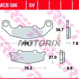 Brzdové destičky -TRW- MCB586, Kawasaki GPX400R, GPZ500S/500R, KR-1 250, Xantus 400, Zephyr 400/550, ZXR250, Suzuki GSX1100G, RGV250 (1987-2004)