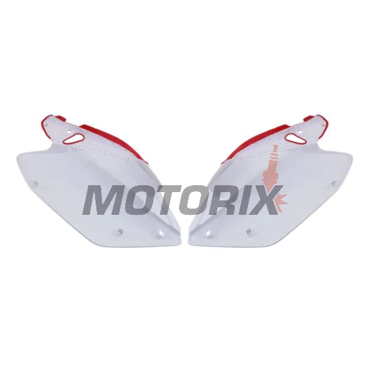 Zadní boční plasty -POLISPORT- červené/bílé, HONDA CRF 250 2004-2005