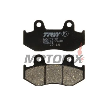 Brzdové destičky -TRW- MCB534, Honda ATC250R/350X, CH250 Spacy/Elite, CN250 Helix, CR50R/125R/250, FTR250, Lead100, MTX125, NES125/150, RX250RE, SCV100 Lead, SH125/150, TRX250R, XL250R/350R/600R, XLR250R, XR250R/350R/500R/600R, Peugeot Elyseo 125