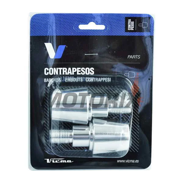 Koncovky řídítek (závaží) -VICMA- 13.5mm, stříbrné - univerzální
