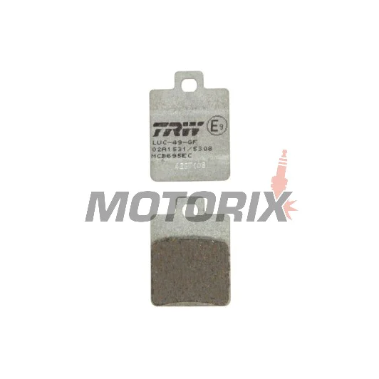 Brzdové destičky -TRW- MCB695EC, CPI GTR (2002-2006); Derbi Sonar (2010-2012); Gilera Runner/Runner SP (1999-2005), Stalker (1997-2005); Peugeot Tweet (2010); Piaggio Fly (2006-2014), Zip/Zip II (2000-2010)