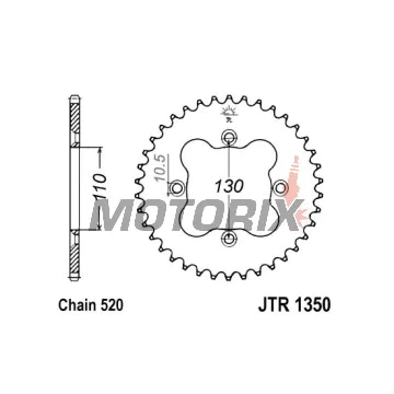 Zadní rozeta -JT- JTR1350,36, 36 zubů, ocelový, Honda ATC 250 1986, TRX 250 1986-1992, TRX 300 1993-2010, TRX 400 1999-2014, TRX 450 2004-2014