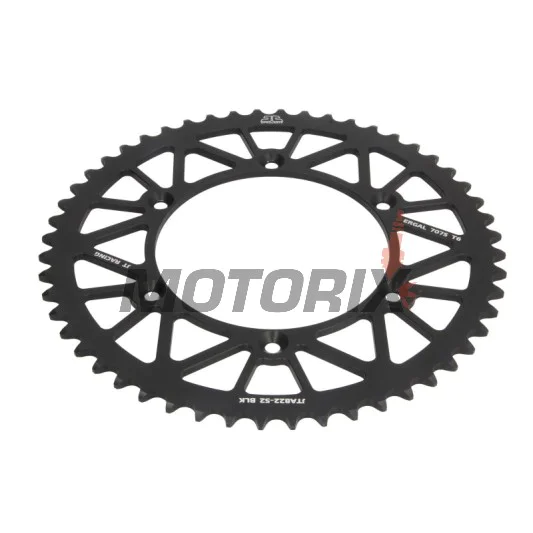 Zadní rozeta -JT- JTA822,52BLK, 52 zubů, černý, hliníkový, Betamotor RR 250/400/450 2005-2012, RR 520 2010-2014, RR 525 2005-2009, RR Enduro 250/450/525 2005-2008, RR Enduro 350 2011-2012, RR Enduro 400 2010-2012, Cagiva WMX 125/250 1989-1992