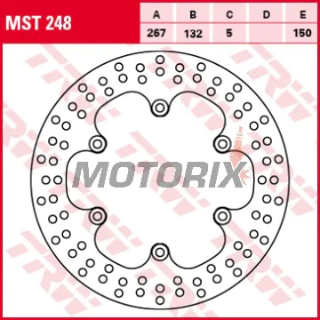 Brzdový kotouč -TRW- MST248, 267mm, Yamaha Bolt 942/Bulldog 1100/FZ750/FZR1000/Fazer 1000/MT-01/TDM900/XJ600-900/XJR1200-1300/Tmax 500/XV Virago & XV950 (1983-2016)