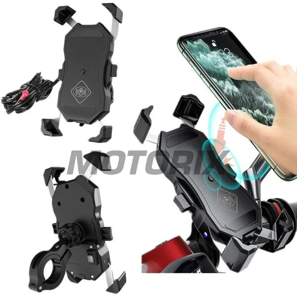 Držák telefonu -4 RIDE- s bezdrátové nabíječka, antivibrační - univerzální