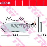 Brzdové destičky -TRW- MCB544, Honda CBR 1000F (1987-1988), CBX 1000/1100F Pro Link (1981-1983), CN 250 Helix (1986-2000), CX 500/650 Euro & Turbo (1982-1986), GL 650 Silverwing (1983), NS 400R (1985-1988), VF 400/500/700F Interceptor (1982-1987), VFR