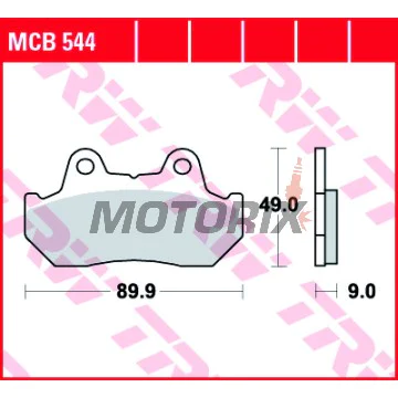 Brzdové destičky -TRW- MCB544, Honda CBR 1000F (1987-1988), CBX 1000/1100F Pro Link (1981-1983), CN 250 Helix (1986-2000), CX 500/650 Euro & Turbo (1982-1986), GL 650 Silverwing (1983), NS 400R (1985-1988), VF 400/500/700F Interceptor (1982-1987), VFR