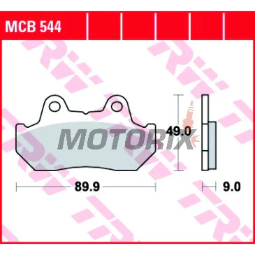 Brzdové destičky -TRW- MCB544, Honda CBR 1000F (1987-1988), CBX 1000/1100F Pro Link (1981-1983), CN 250 Helix (1986-2000), CX 500/650 Euro & Turbo (1982-1986), GL 650 Silverwing (1983), NS 400R (1985-1988), VF 400/500/700F Interceptor (1982-1987), VFR