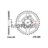 Zadní rozeta -JT- JTR269,49, 49 zubů, ocelový, Daelim VL 125 2000-2007, VS 125 1997-2003, VT 125 1998-2002, Honda CB 100 1976-1986, CB 125 1973-1989, CBZ 125 2001, CG 125 1977-1983, 1985-2005, CM 125 1982-1997, EZ 90 1990-1996