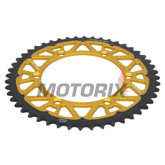 Zadní rozeta -JT- JTX460,48GLD, 48 zubů, zlatý, hybridní, Kawasaki KDX 200 1984-1985, 1987-1988, 1990-2006, KDX 220 1998-2005, KDX 250 1991-1994, KX 125 1998-1999, 2003, 2006, KX 250 1982, 1986-1988, 1991, 2004-2017, KX 450 2006-2020