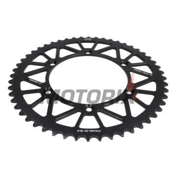 Zadní rozeta -JT- JTA460,52BLK, 52 zubů, černý, hliníkový, Kawasaki KDX 200 1984-1985, 1987-1988, 1995, 1997-1998, 2000, 2002-2004, 2006, KX 250 2004-2017, KX 450 2006-2020, KX 500 1989, 1993, 1996, 2000-2004