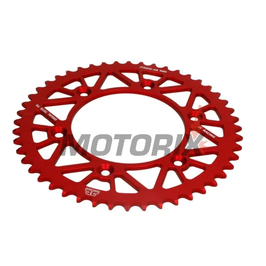 Zadní rozeta -JT- JTA210,48RED, 48 zubů, červený, hliníkový, Betamotor RR 450 2013-2014, RR Enduro 430/480 2015, RR Enduro 498 2013, Honda CR 250 2003, CRF 150 2003-2005, CRF 250 2010, 2019-2021, CRF 450 2004-2021, XR 250 1996-2004, XR 650 2000-2007