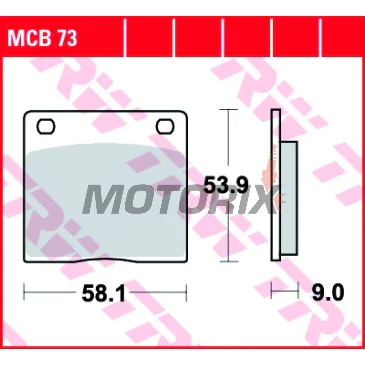 Brzdové destičky -TRW- MCB73, Kawasaki Z 650SR/1000A/1000ST/1000H Injection (1977-1981); Suzuki GS 500E-F/550/750/850G Katana (1977-2010), GSX 750E-ES-EF (1980-1986), RG Gamma 50 (1987)