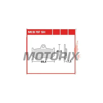Brzdové destičky -TRW- MCB797SH, MV Agusta Brutale 910/920/989R/990R/1078R/1090R-RR, F4 750/1000/1078RR