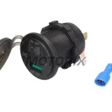 Adaptér, zapalovač cigaret -4 RIDE- 12V, USB 3.0 + voltmetr, 2 pinů - univerzální