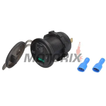 Adaptér, zapalovač cigaret -4 RIDE- 12V, USB 3.0 + voltmetr, 2 pinů - univerzální