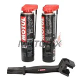 Sada na čištění a mazání řetězu -MOTUL- kartáč, odmašťovač a mazací sprej