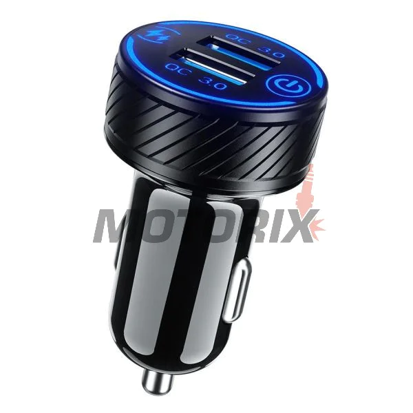 USB adaptér do zapalovače -4 RIDE- 12V, 2xUSB 3.0 + voltmetr - univerzální