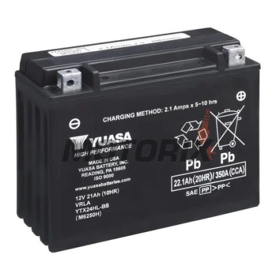 Akumulátor -YUASA- YTX24HL-BS, 22Ah 12V