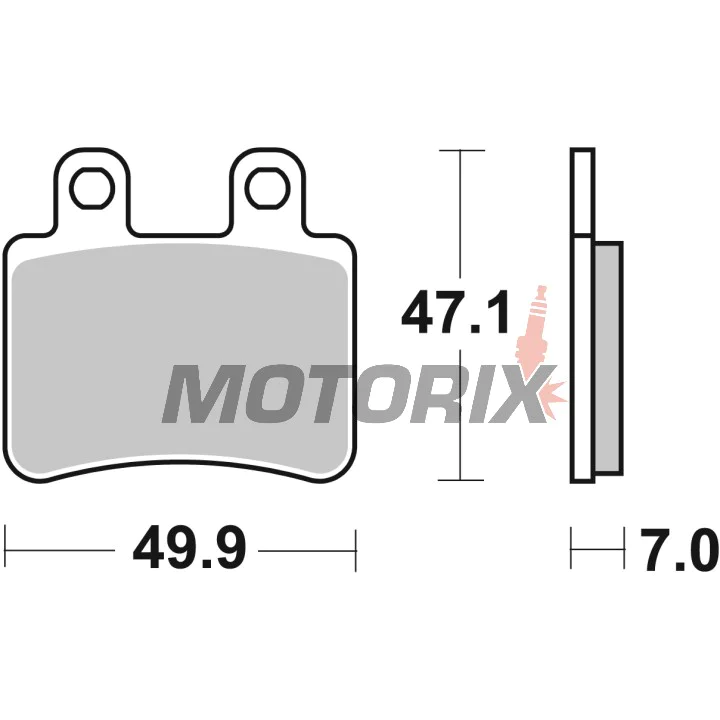 Brzdové destičky -BREMBO- 07048, Derbi Boulevard / Cross City / Terra / Senda 125 (2003-2008), Italjet Jet Set / Millenium 100-150 (2001-2003), Peugeot Elyseo / Elystar / Satelis 50-600 (2000-2007)