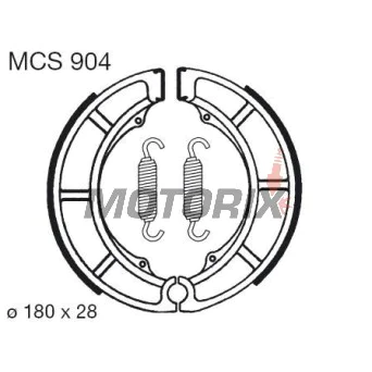 Brzdové čelisti -TRW- MCS904, 180x28mm, Suzuki GSX400S Sport (1986-1987)