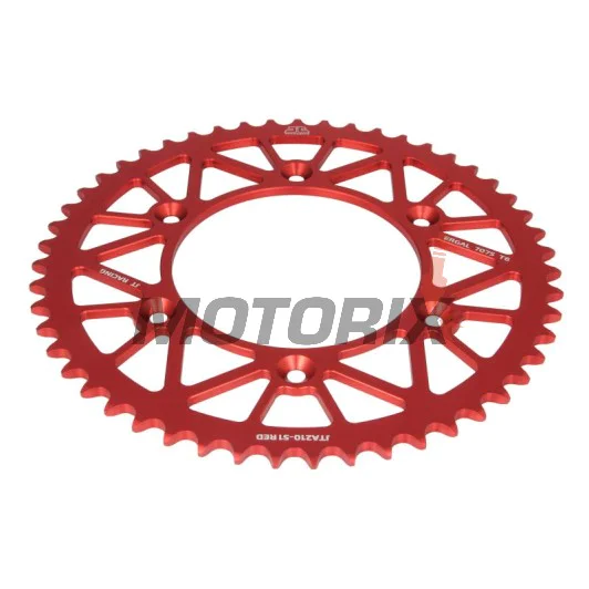 Zadní rozeta -JT- JTA210,51RED, 51 zubů, červený, hliníkový, Honda CR 125 1983-1999, 2002, CR 500 1984-1991, CRF 250 2004-2010, CRF 450 2005-2026