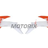 Přední boční plasty -POLISPORT- oranžové/bílé, KTM EXC, EXC-F, SX, SX-F, XC, XC-F 125-500 2013-2016