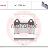 Brzdové destičky -BREMBO- 07BB19LA, Aprilia Pegaso/RSV, Benelli TNT/Tornado, BMW F/GS, Ducati Monster/Multistrada, KTM Duke/LC4, Suzuki GSX/GSX-R, Yamaha XJR/TRX 250-1300