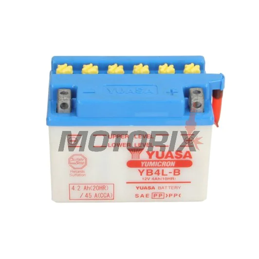 Akumulátor -YUASA- YB4L-B + ELEKTROLIT, 4Ah 12V
