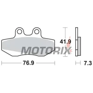 Brzdové destičky -TRW- MCB629, Aprilia Classic/Pegaso/RX/Red Rose/Tuareg 125 Beta RR50 Bultaco Lobito 50/75 Derbi GPR50 Gilera Runner 125/180 Husqvarna WXE125 Peugeot XR6 50 Rieju MRX/RR/RS-1/SMX Sachs Roadster 125V2 Simson 125SM