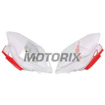 Zadní boční plasty -POLISPORT- červené/bílé, HONDA CRF 450 2007-2008