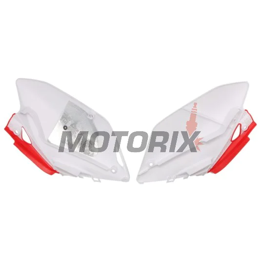 Zadní boční plasty -POLISPORT- červené/bílé, HONDA CRF 450 2007-2008