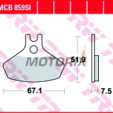 Brzdové destičky -TRW- MCB859SI, Can-Am DS 450, 450 EFI,xMX &xXC (2008-2012)