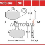 Brzdové destičky -TRW- MCB662, Kawasaki ER-6F/ER-6N 650, GPZ1100, Versys 650, Z/Z1000/Z750, Zephyr, ZRX400, ZX-6R/9R/10R, ZZR600 (1993-2018)