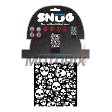 Multifunkční termo nákrčník -OXFORD- fleece, černá/bílá, Skulls