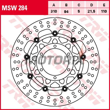 Brzdový kotouč -TRW- MSW284, 310mm, Honda CTX 1300 (2014-2016)/ST 1300 Pan European/Pan European ABS (2002-2013)