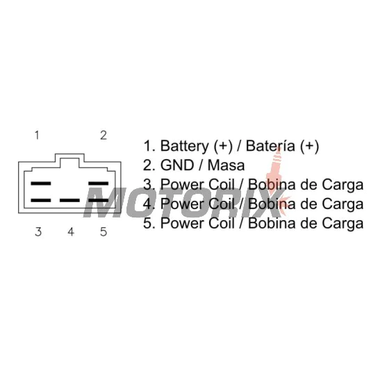Regulátor dobíjení -DZE- regulátor dobíjení, 12V, 25A, HYOSUNG GA, GF, GT, GV, MS1, RT, RX 125 2004-2014
