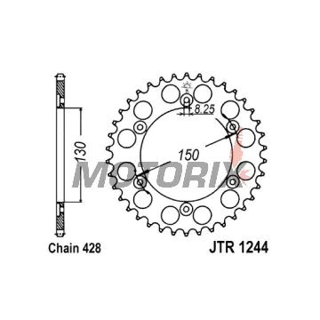 Zadní rozeta -JT- JTR1244,54, 54 zubů, ocelový, Honda VT 250 1988, VTR 250 1989-1990