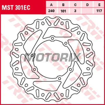 Brzdový kotouč -TRW- MST301EC, 240mm, Honda CR 125R/250R/500R (1979-2012), Honda CRF 250R/250X/450R/450X (2002-2018)