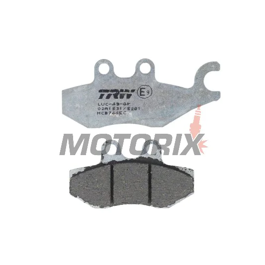 Brzdové destičky -TRW- MCB744EC, Aprilia SR, Sportcity; Derbi Boulevard; Vespa/Piaggio 946, Beverly, Carnaby, Fly, GT, GTS, GTV, Granturismo, Hexagon, Liberty, MP3, Primavera, Skipper, Sprint, Typhoon, X7, X8, X9, X10 (2000-2017)