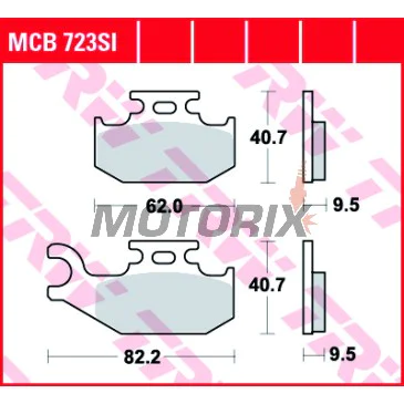 Brzdové destičky -TRW- MCB723SI, Bombardier DS/Outlander/Quest 330-650, Can-Am Outlander/Renegade/Maverick 250-1000, Suzuki Vinson/KingQuad 500-700, Yamaha Raptor/Rhino 660-700 (2000-2018)