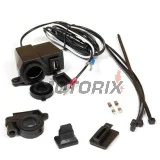 USB adaptér se zapalovačem -4 RIDE- 12V, 2.1A, s držák pro řídítka 22mm - univerzální