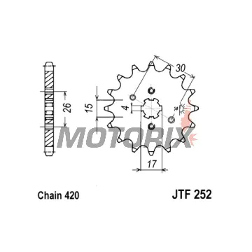 Přední pastorek -JT- JTF252,13, 13 zubů, Honda ATC 70 1978, 1982-1985, CB 50 1975-1982, CRF 80 2004-2013, MBX 50 1984-1986, ST 70 1990-1996, XR 80 1979-2003