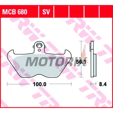 Brzdové destičky -TRW- MCB680SV, Beta Evo/Minicross/Minitrial 50-300 2T/4T, BMW K/K1 1000-1200LT/RS, BMW R 850/1100/1150GS/RT/RS/S/C (1988-2005)