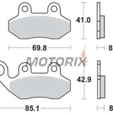 Brzdové destičky -TRW- MCB684, Cagiva Passing/Stella 50-125 1993-1997; Garelli Freeland/Joker/KRS 50-150 2002; Honda Dylan 125 2003-2005; Peugeot Tweet 50-150 2010; PGO T.Rex/PM-X/Charge 50-150 1999-2004; SYM Shark/Red Devil/Jungle 50-125 1997-2005